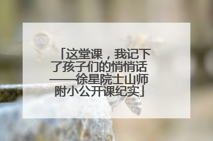 这堂课，我记下了孩子们的悄悄话——徐星院士山师附小公开课纪实