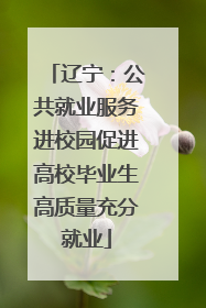 辽宁：公共就业服务进校园促进高校毕业生高质量充分就业