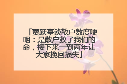 贾跃亭谈散户数度哽咽：是散户救了我们的命，接下来一到两年让大家挽回损失