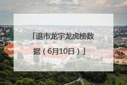 退市龙宇龙虎榜数据（6月10日）