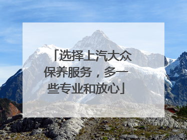 选择上汽大众保养服务，多一些专业和放心
