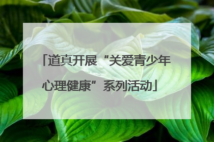 道真开展“关爱青少年心理健康”系列活动