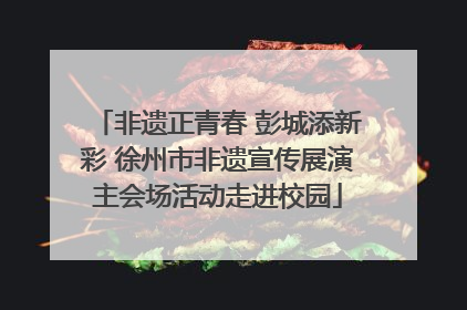 非遗正青春 彭城添新彩 徐州市非遗宣传展演主会场活动走进校园