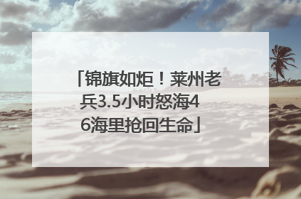 锦旗如炬！莱州老兵3.5小时怒海46海里抢回生命