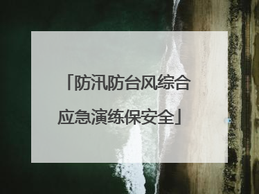 防汛防台风综合应急演练保安全