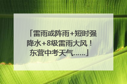 雷雨或阵雨+短时强降水+8级雷雨大风！东营中考天气……