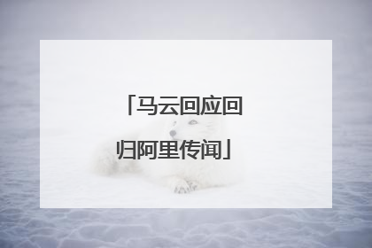 马云回应回归阿里传闻