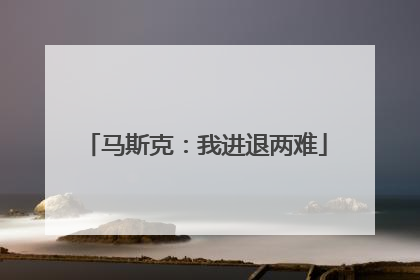 马斯克：我进退两难