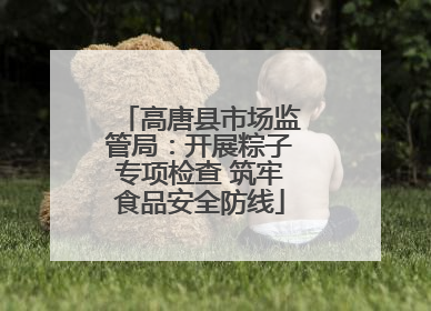 高唐县市场监管局：开展粽子专项检查 筑牢食品安全防线