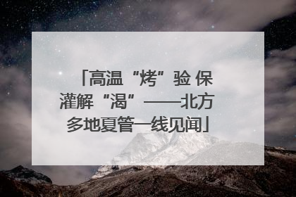 高温“烤”验 保灌解“渴”——北方多地夏管一线见闻