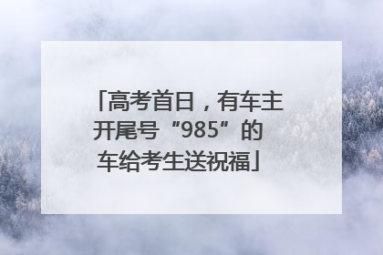 高考首日，有车主开尾号“985”的车给考生送祝福