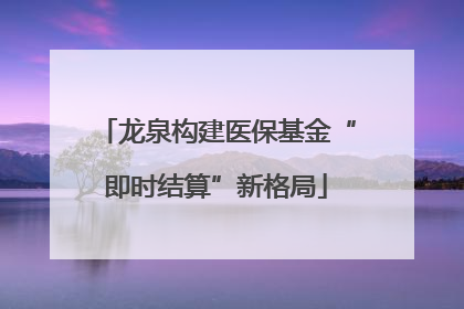 龙泉构建医保基金“即时结算”新格局
