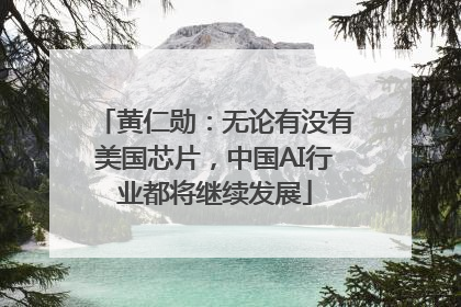 黄仁勋：无论有没有美国芯片，中国AI行业都将继续发展