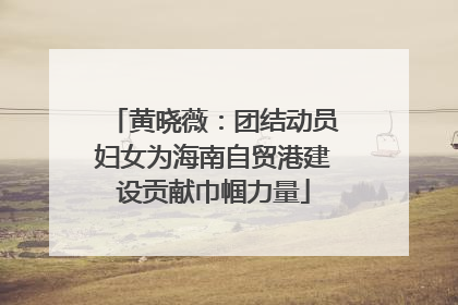 黄晓薇：团结动员妇女为海南自贸港建设贡献巾帼力量
