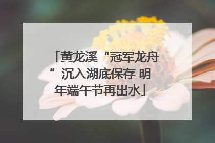 黄龙溪“冠军龙舟”沉入湖底保存 明年端午节再出水