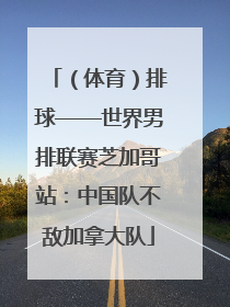 （体育）排球——世界男排联赛芝加哥站：中国队不敌加拿大队