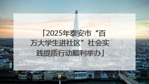 2025年泰安市“百万大学生进社区”社会实践提质行动顺利举办