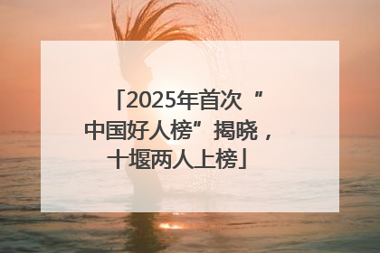 2025年首次“中国好人榜”揭晓，十堰两人上榜
