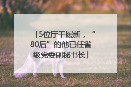 5位厅干履新，“80后”的他已任省级党委副秘书长