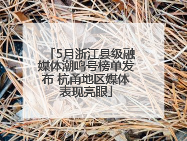 5月浙江县级融媒体潮鸣号榜单发布 杭甬地区媒体表现亮眼