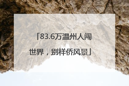 83.6万温州人闯世界，别样侨风景
