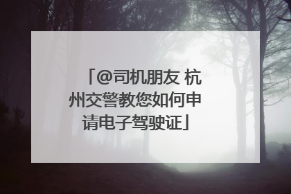 @司机朋友 杭州交警教您如何申请电子驾驶证