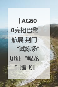 AG600亮相巴黎航展 荆门“试炼场”见证“鲲龙”腾飞